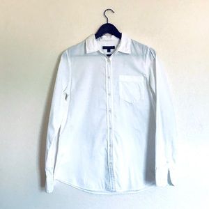 100% Cotton White Button Down Shirt Banana Republic